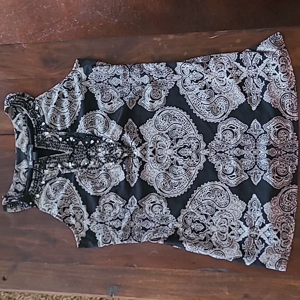Beaded Sleeveless Blouse - Sz M
